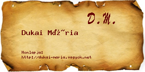 Dukai Mária névjegykártya